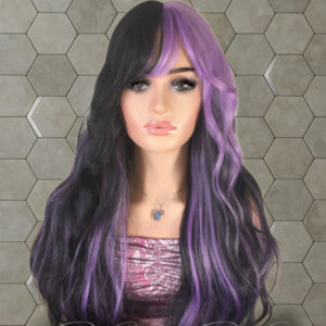 🖤 Twilight Split-Dye Wig with Bangs – 24 Inches 🖤