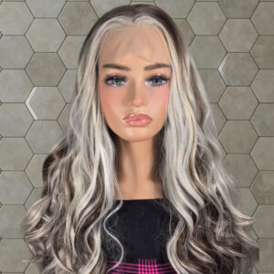 🖤 "Silver Smoke" Curls Lace Front Wig – 24 Inches 🖤